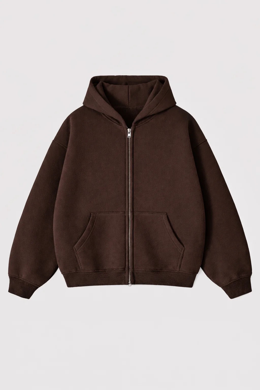 ZIP HOODIE PREMIUM 330GSM DARK CHOCOLATE