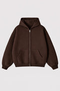 ZIP HOODIE PREMIUM 330GSM DARK CHOCOLATE