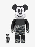 BEARBRICK X BAPE MICKEY MOUSE MONOTONE 100% & 400%
